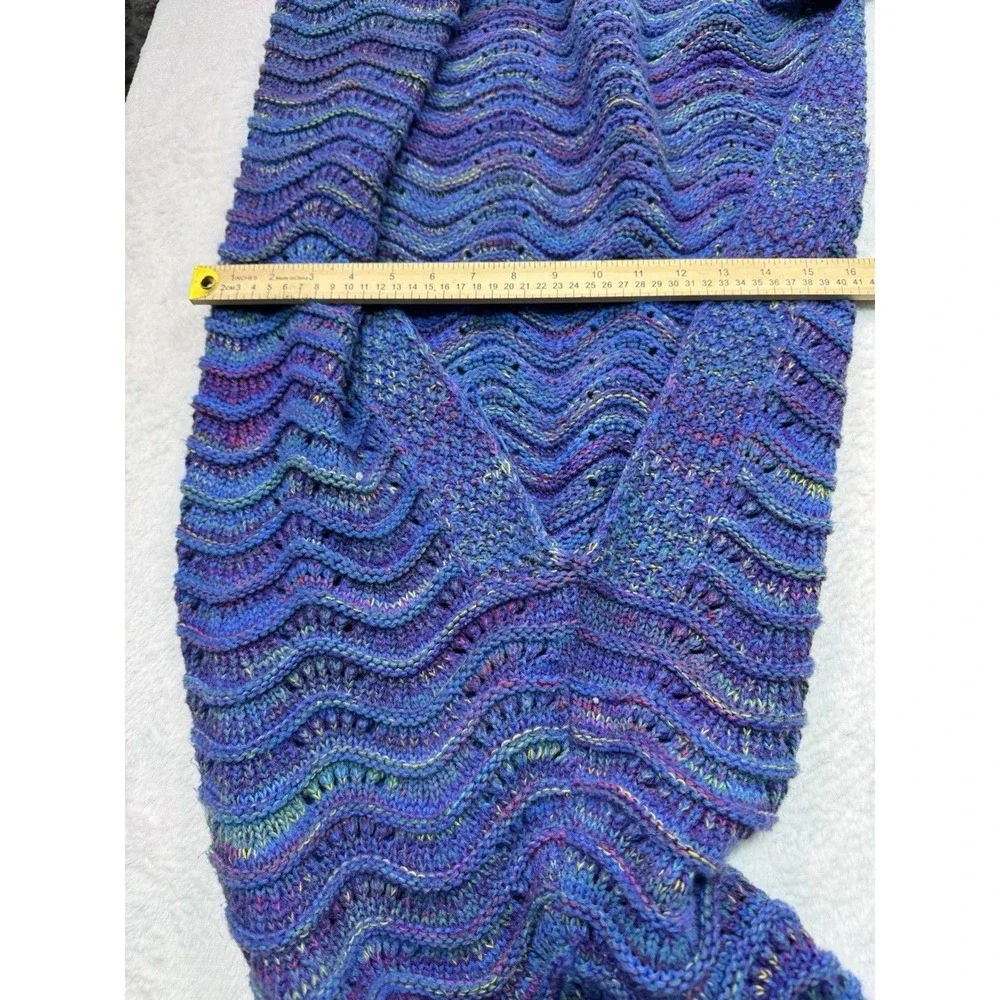 Mermaid‎ Tail Blanket Hand Knit Crochet Snuggle Throw Turquoise Adult Pull On
